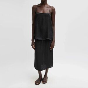 Tibi Slip Skirt in Black, size XL